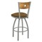 Holland Bar Stool Co 25" Swivel Counter Stool, Nickel Finish, Med Back, Canter Saddle Seat 83025ANMedMplB012 - alternate 3